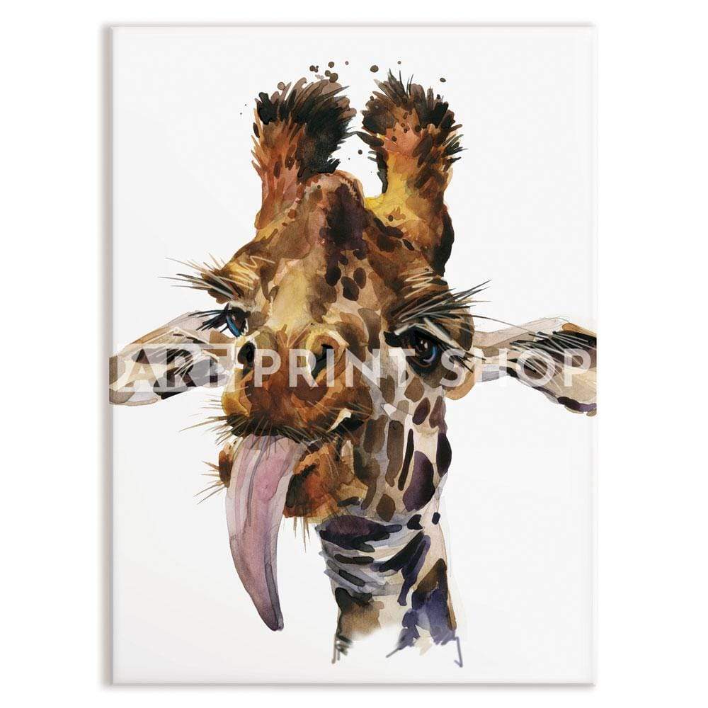 Tongue Out Giraffe Head Canvas Print wall art product Faenkova Elena / Shutterstock