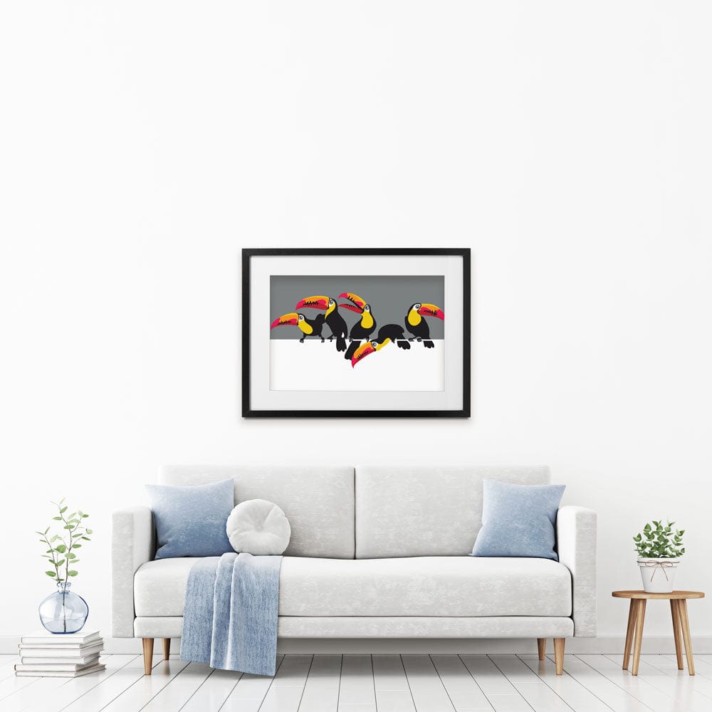 Toucan Party Framed Art Print wall art product Afishka / Shutterstock