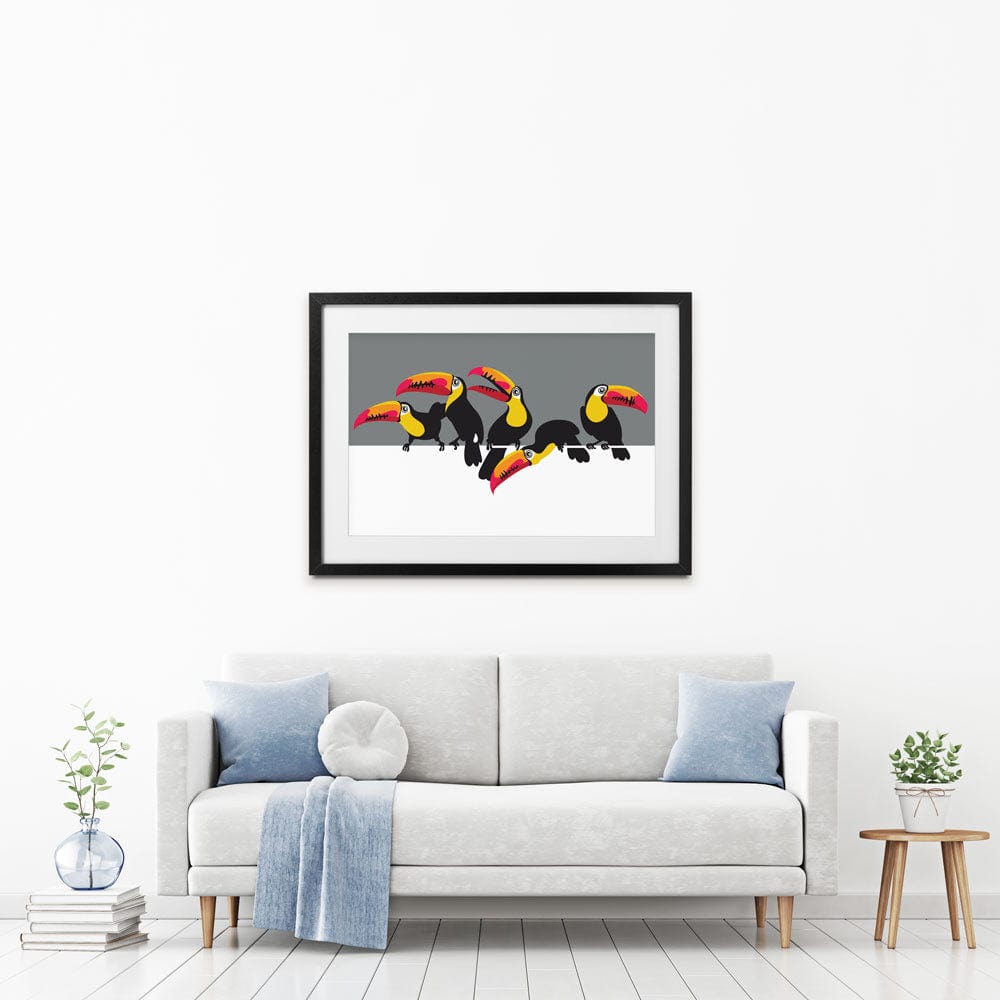 Toucan Party Framed Art Print wall art product Afishka / Shutterstock