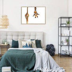 Happy Upside Down Giraffe Framed Print