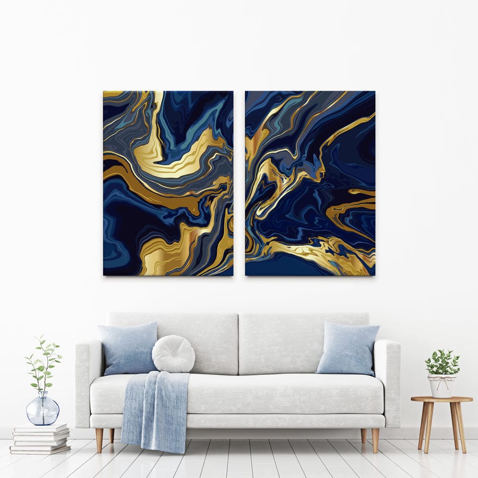 Vibrant Navy Marble Duo Canvas Print wall art product vectortwins / Shutterstock