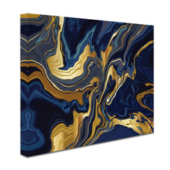 Vibrant Navy Marble Canvas Print