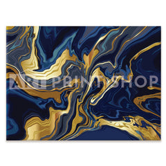 Vibrant Navy Marble Canvas Print