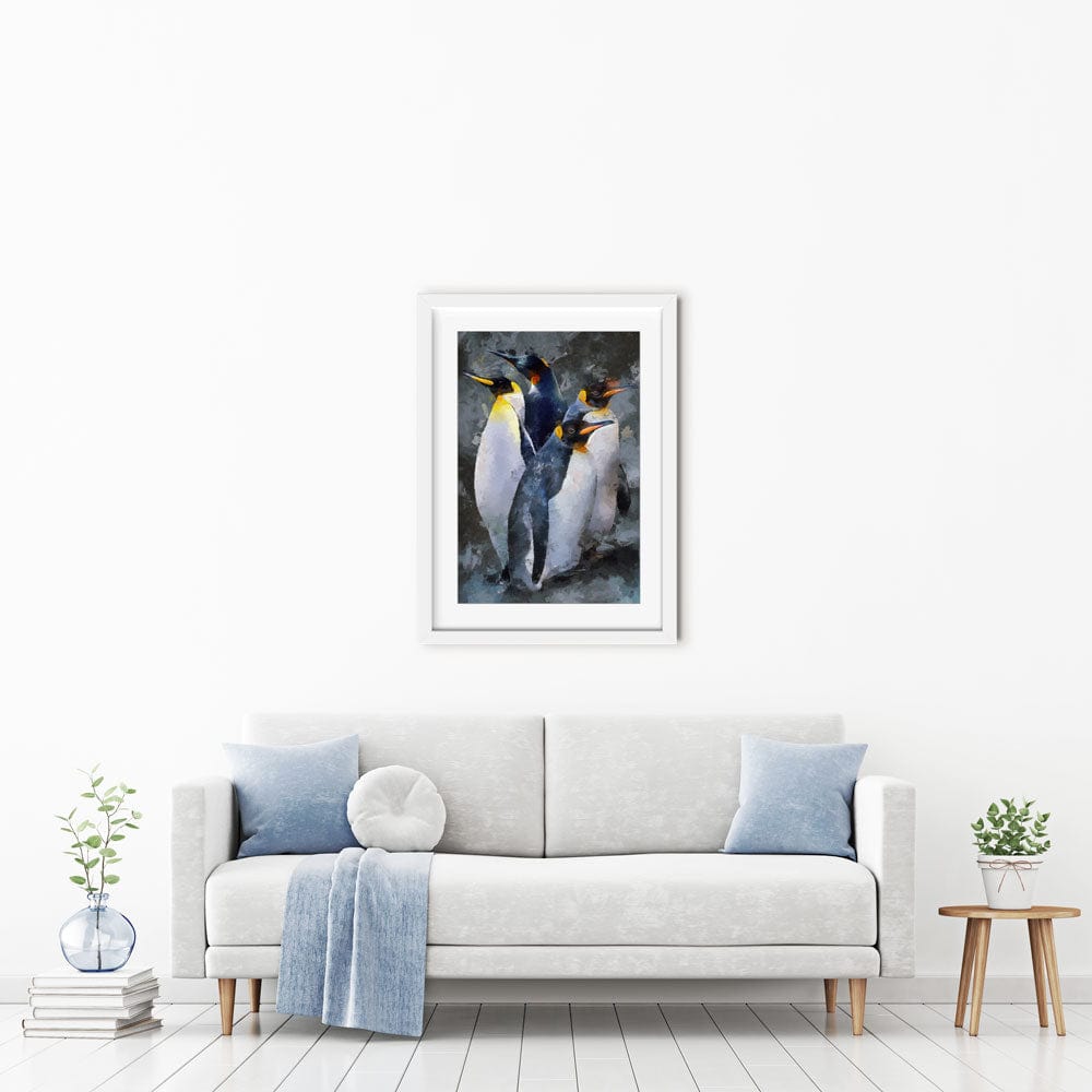 Waddle Of Penguins Framed Art Print wall art product Mohammadreza Zeidabadi / Shutterstock
