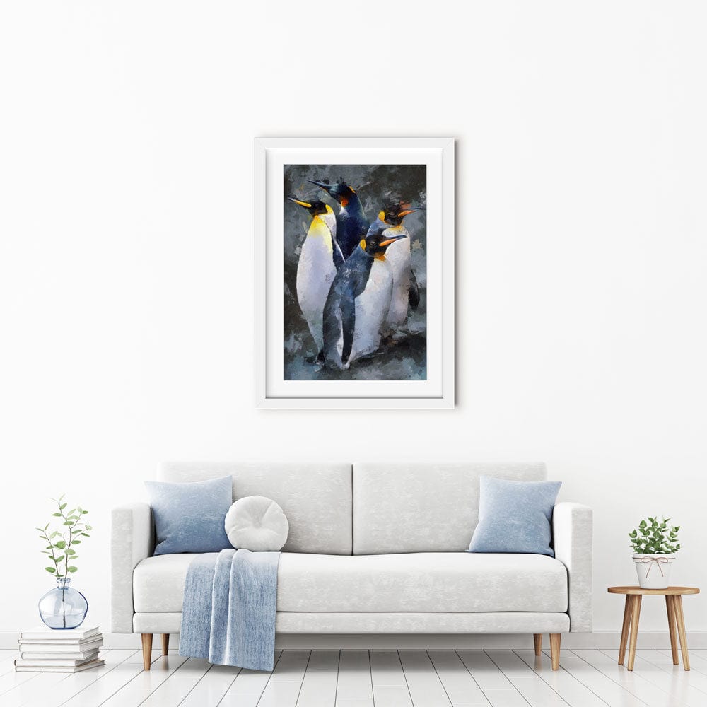 Waddle Of Penguins Framed Art Print wall art product Mohammadreza Zeidabadi / Shutterstock