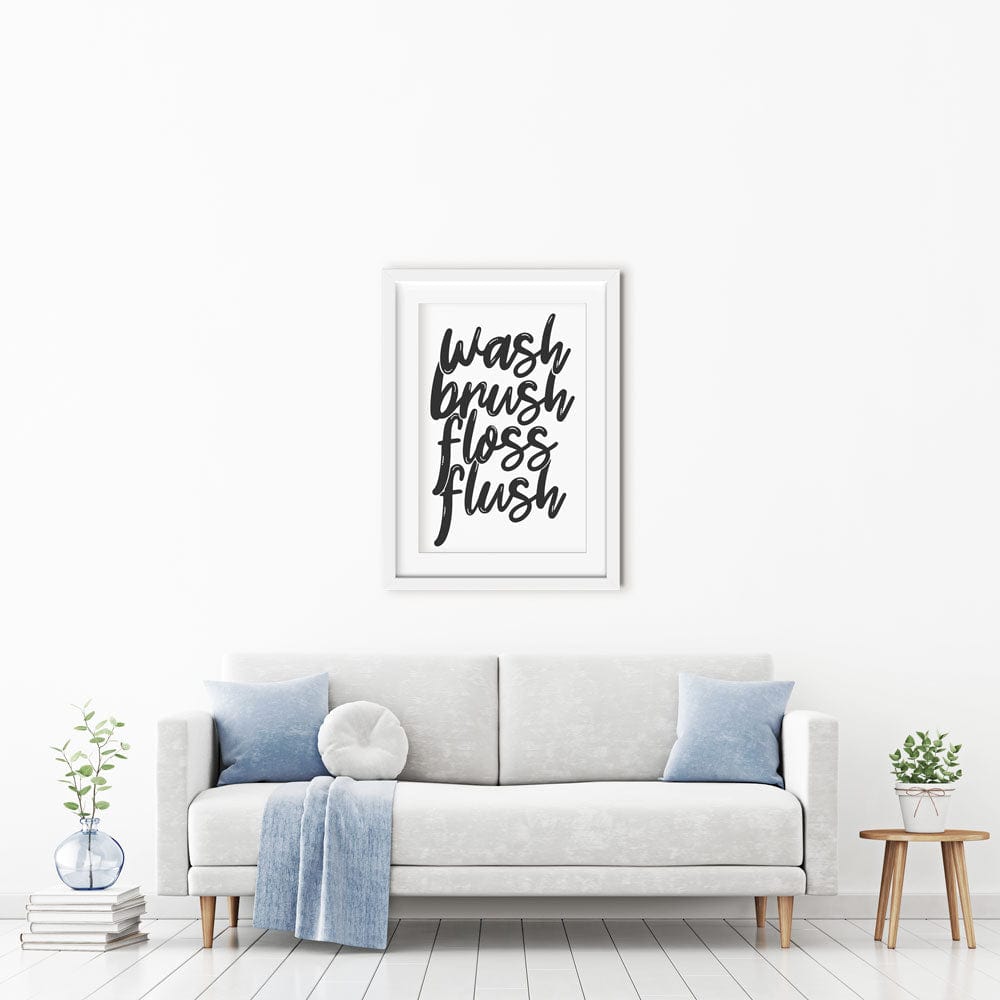 Wash Brush Floss Flush Framed Art Print wall art product MihneaKK / Shutterstock