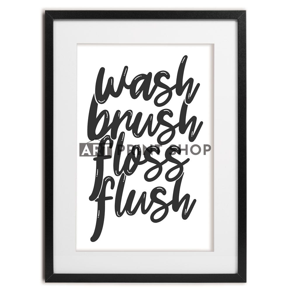 Wash Brush Floss Flush Framed Art Print wall art product MihneaKK / Shutterstock