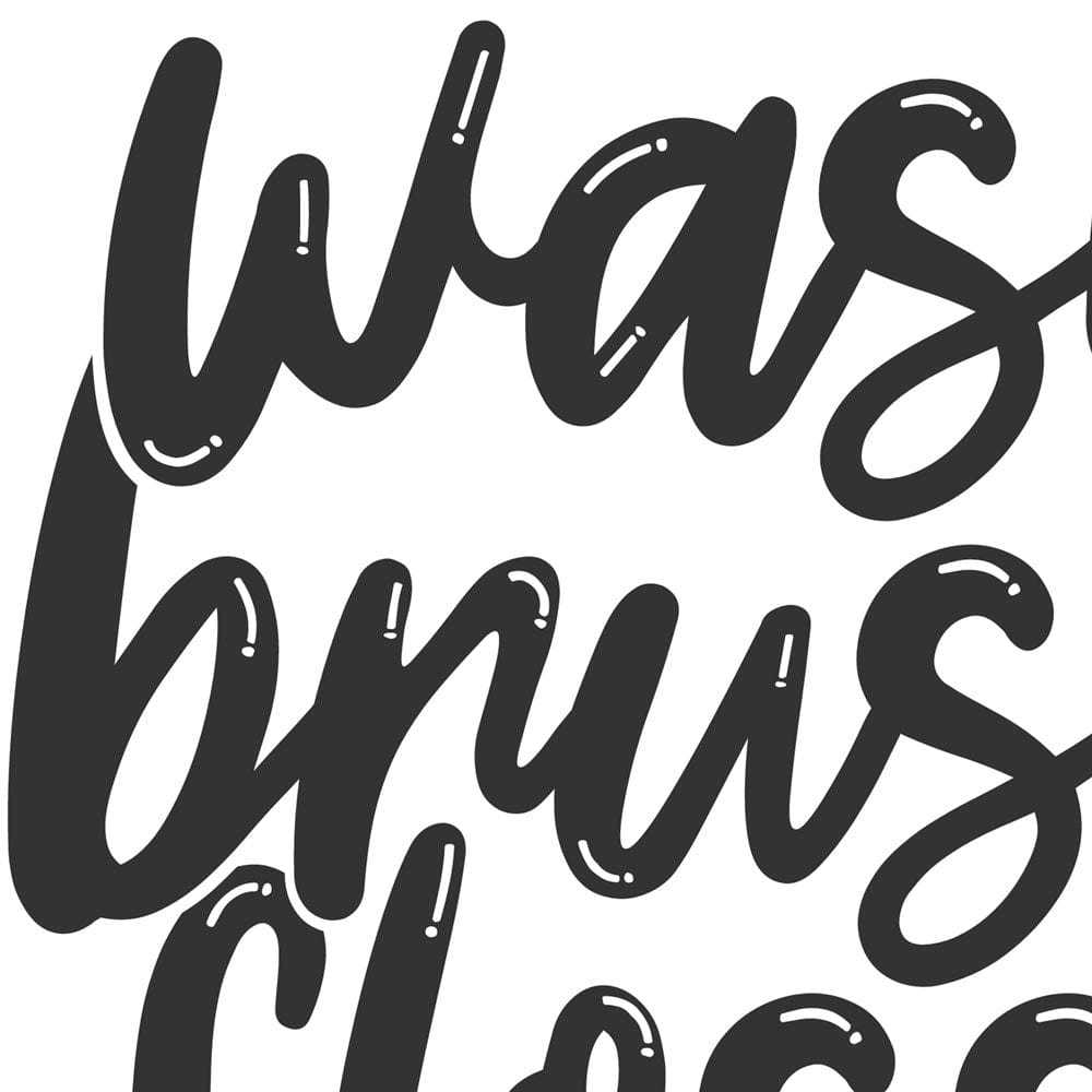 Wash Brush Floss Flush Framed Art Print wall art product MihneaKK / Shutterstock