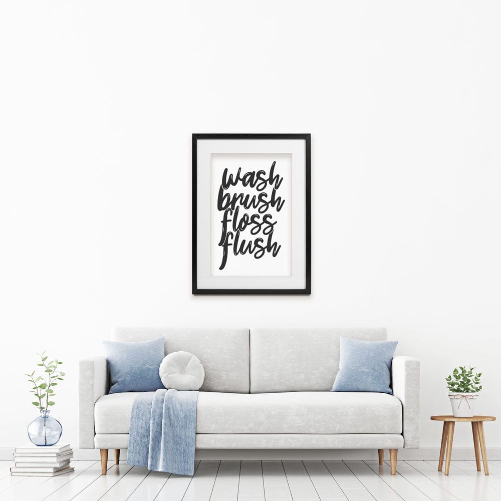 Wash Brush Floss Flush Framed Art Print wall art product MihneaKK / Shutterstock