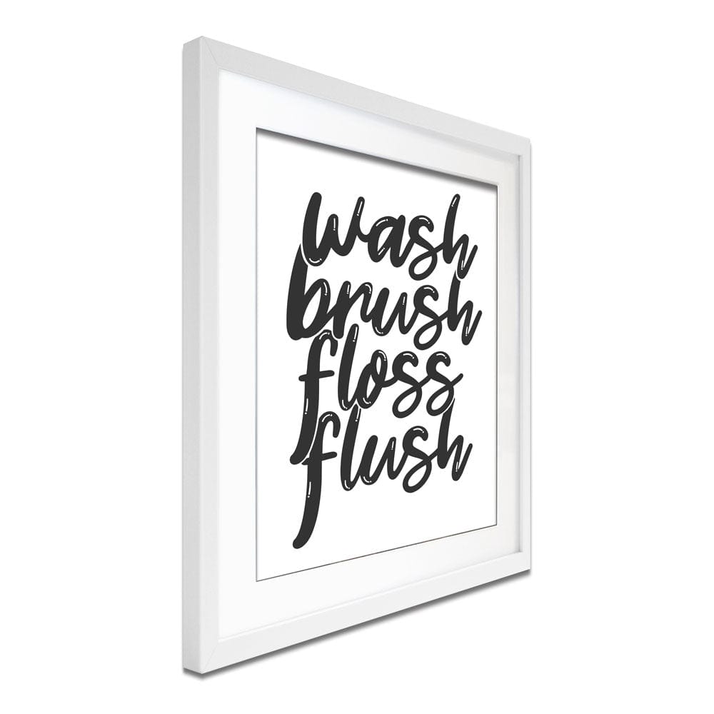 Wash Brush Floss Flush Framed Art Print wall art product MihneaKK / Shutterstock