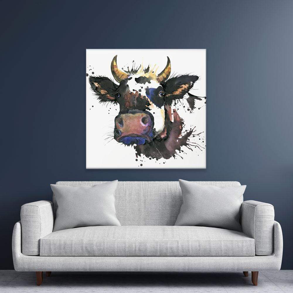 Watercolour Cow Square Canvas Print wall art product Faenkova Elena / Shutterstock