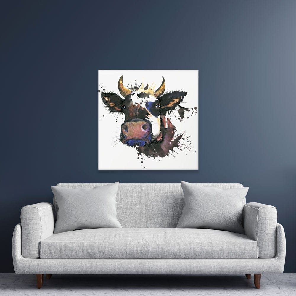 Watercolour Cow Square Canvas Print wall art product Faenkova Elena / Shutterstock