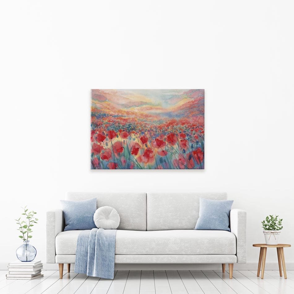 Watercolour Poppy Field Canvas Print wall art product Egle Lipeikaite / Shutterstock