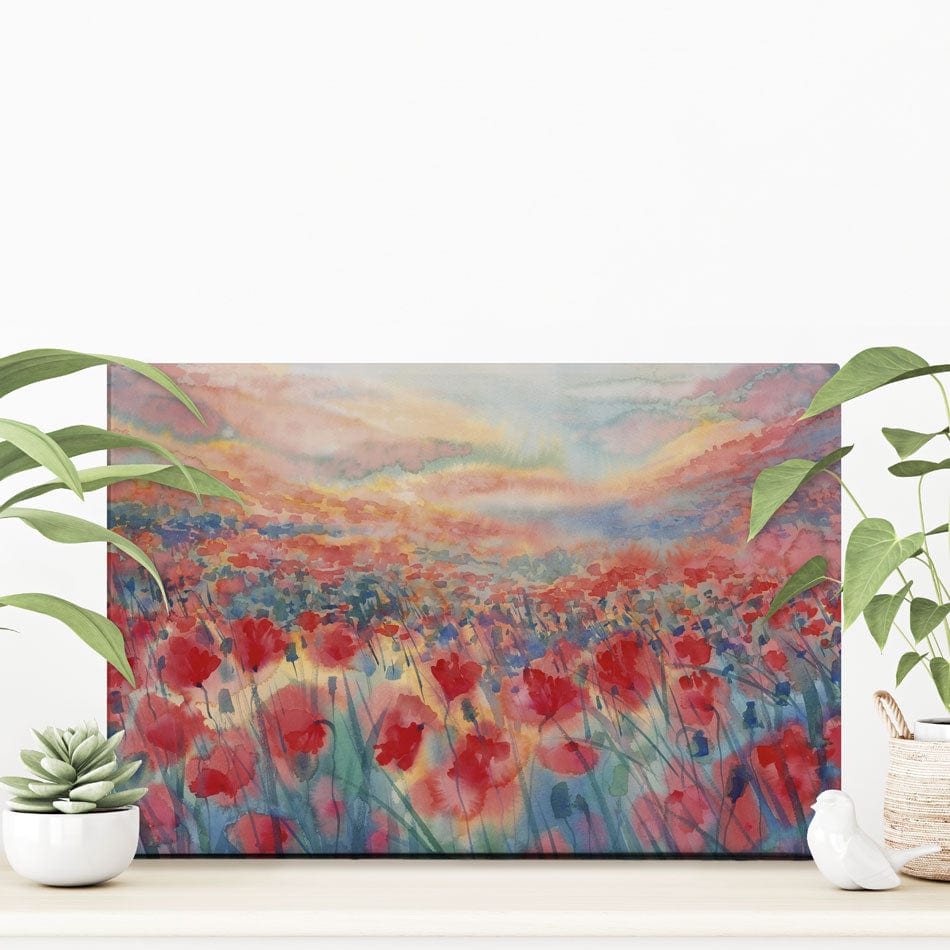 Watercolour Poppy Field Canvas Print wall art product Egle Lipeikaite / Shutterstock