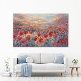 Watercolour Poppy Field Canvas Print wall art product / Shutterstock