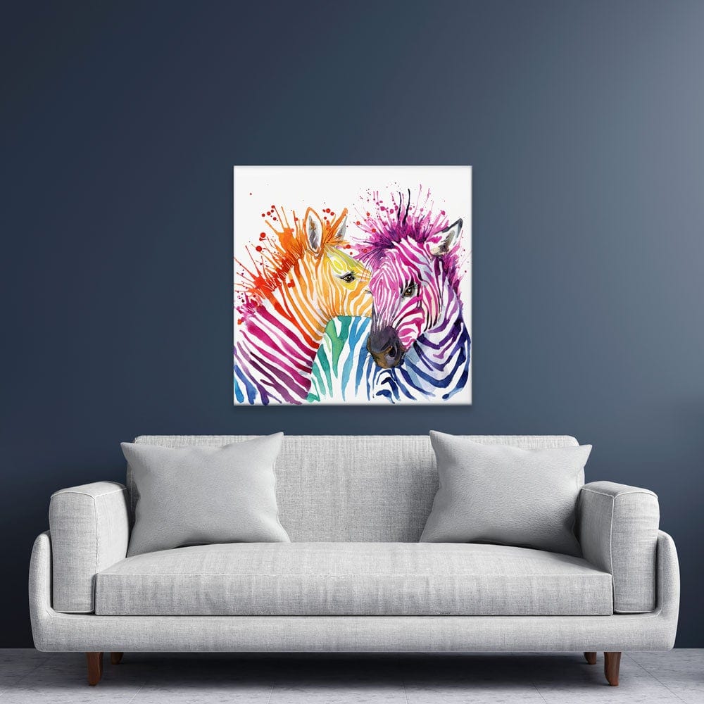 Watercolour Zebra Square Canvas Print wall art product Faenkova Elena / Shutterstock