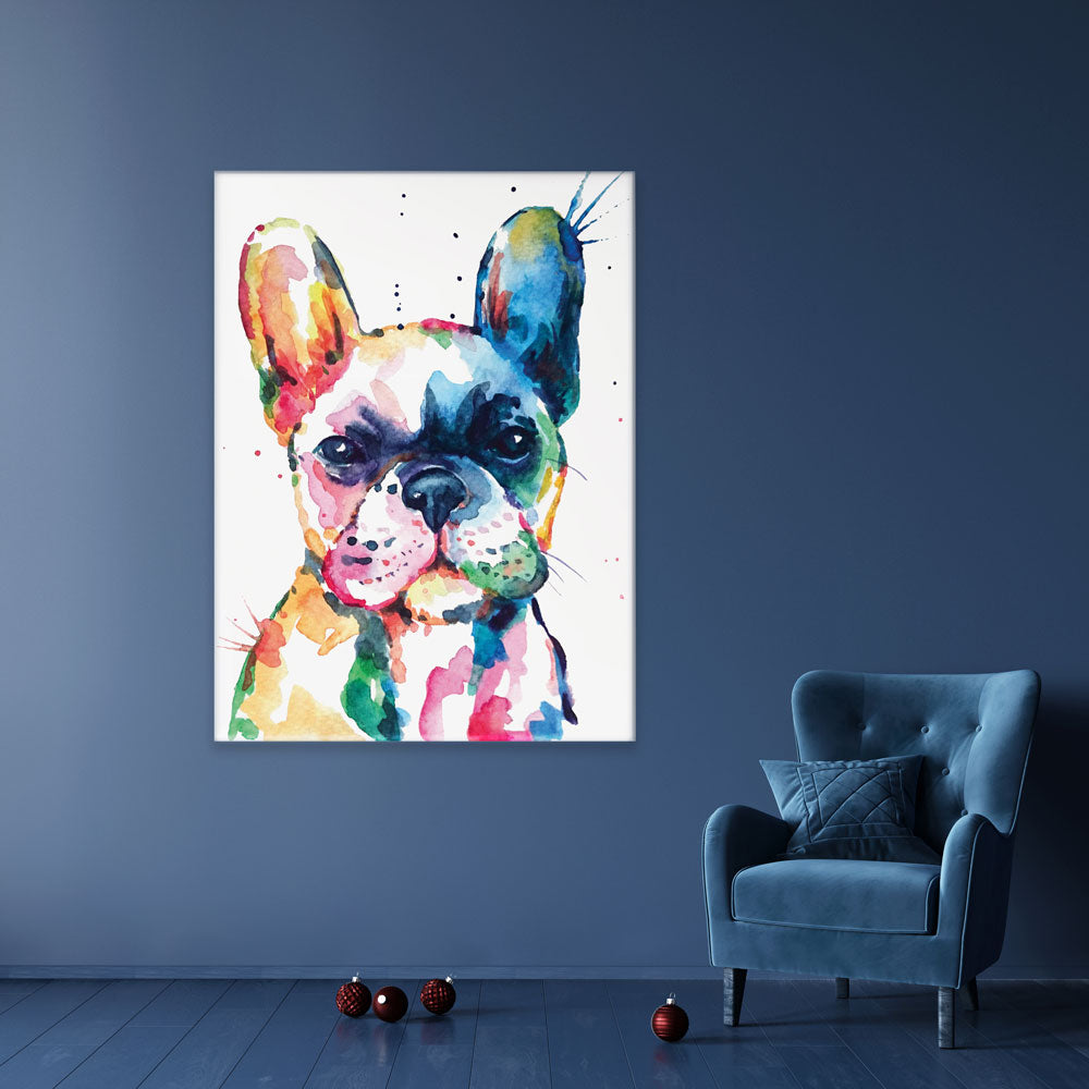 Watercolour Frenchie Canvas Print