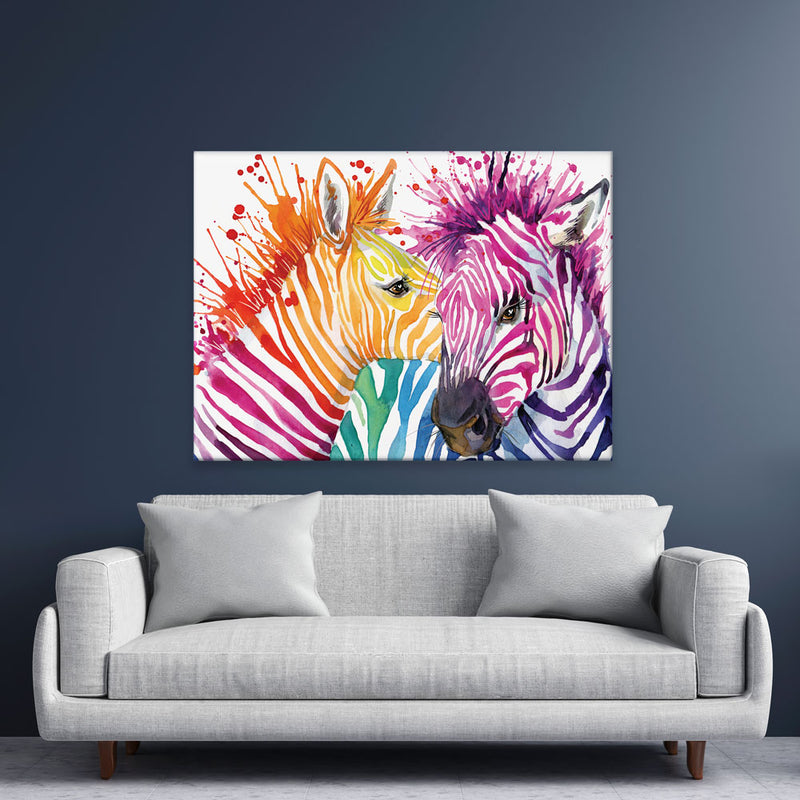 Watercolour Zebra Canvas Print