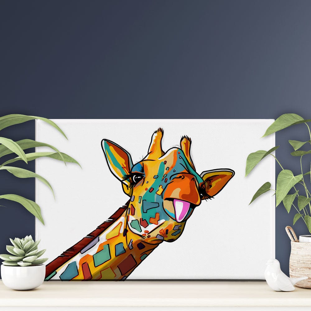 White Giraffe Canvas Print wall art product Art Print Shop