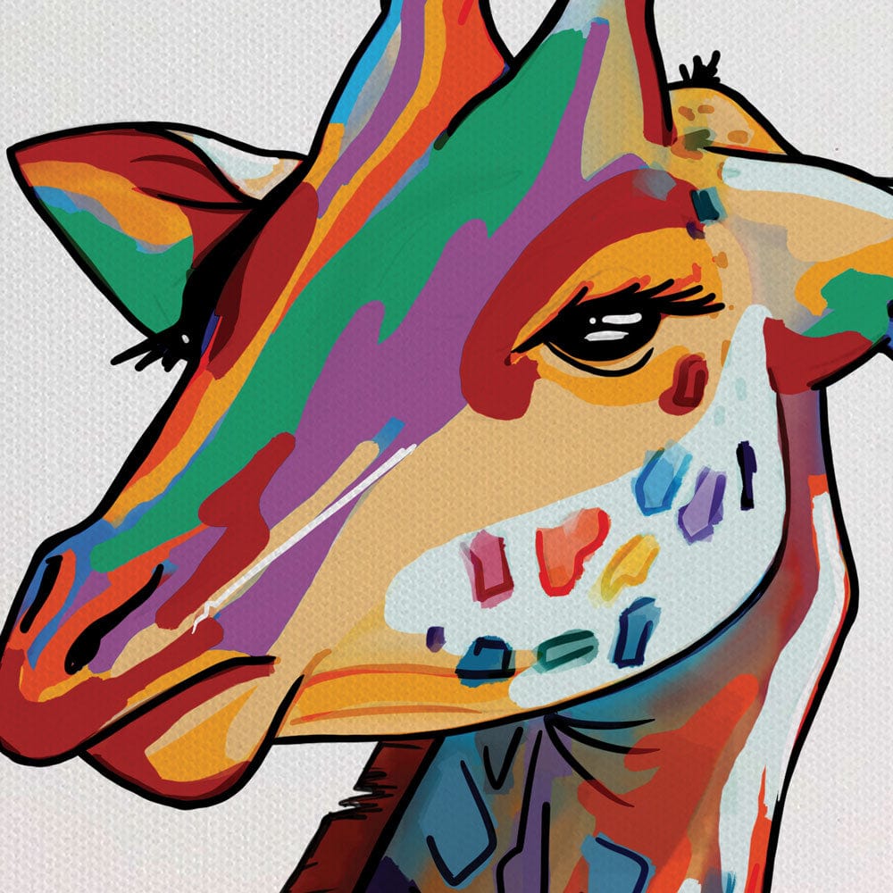 White Giraffe Portrait Canvas Print wall art product Art Print Shop