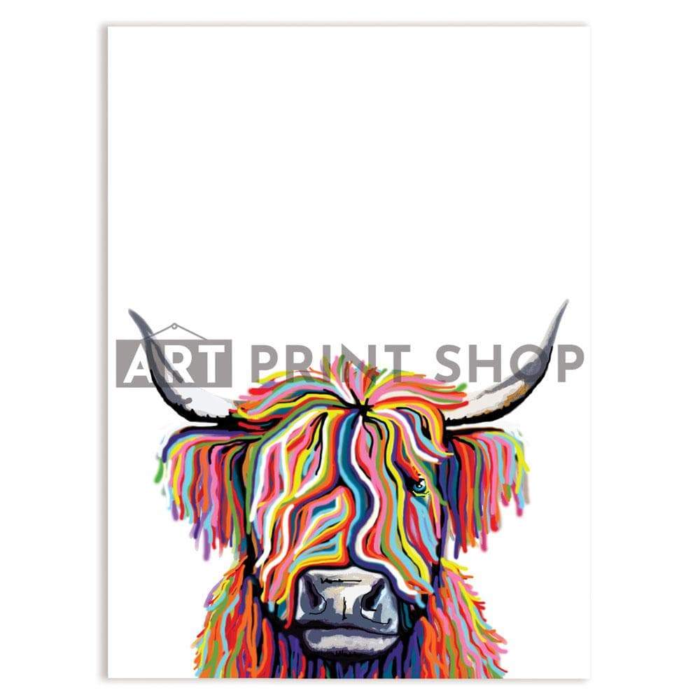 White Highland Cow Portrait Canvas Print wall art product Independent