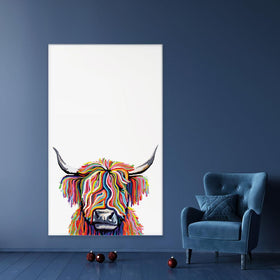 White Highland Cow Portrait Canvas Print wall art product Independent
