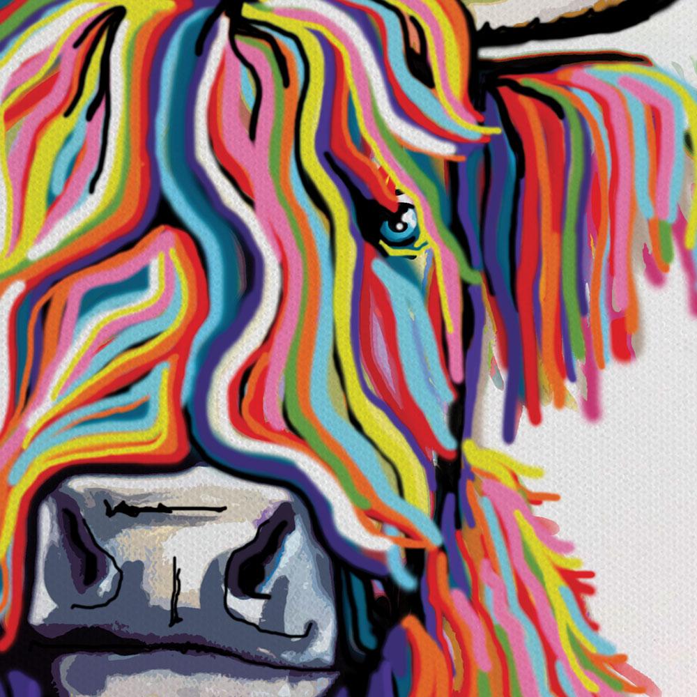 White Highland Cow Portrait Canvas Print wall art product Independent
