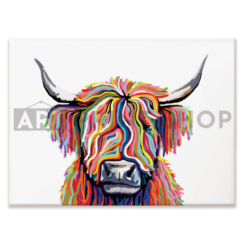 White Highland Cow Canvas Print