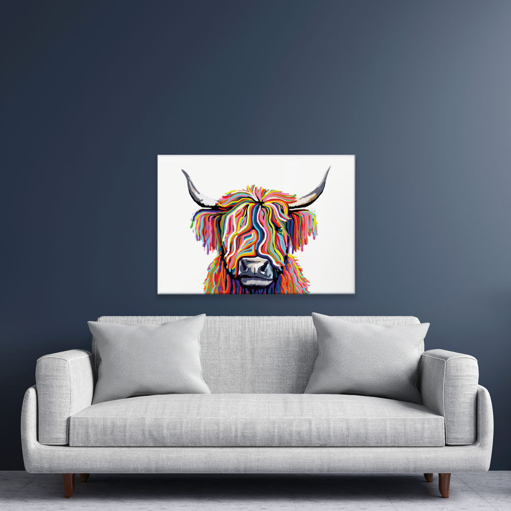 White Highland Cow Canvas Print
