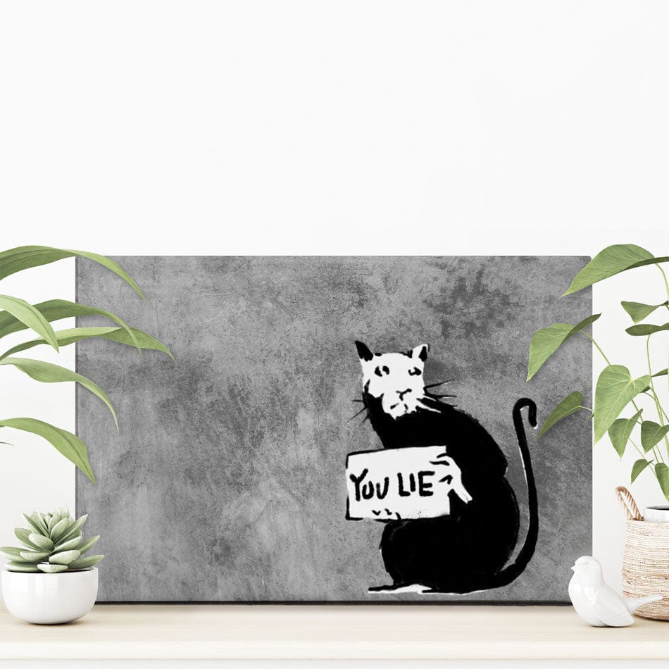 You Lie Rat Canvas Print wall art product Banksy