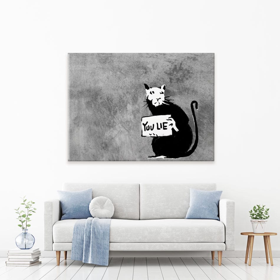 You Lie Rat Canvas Print wall art product Banksy