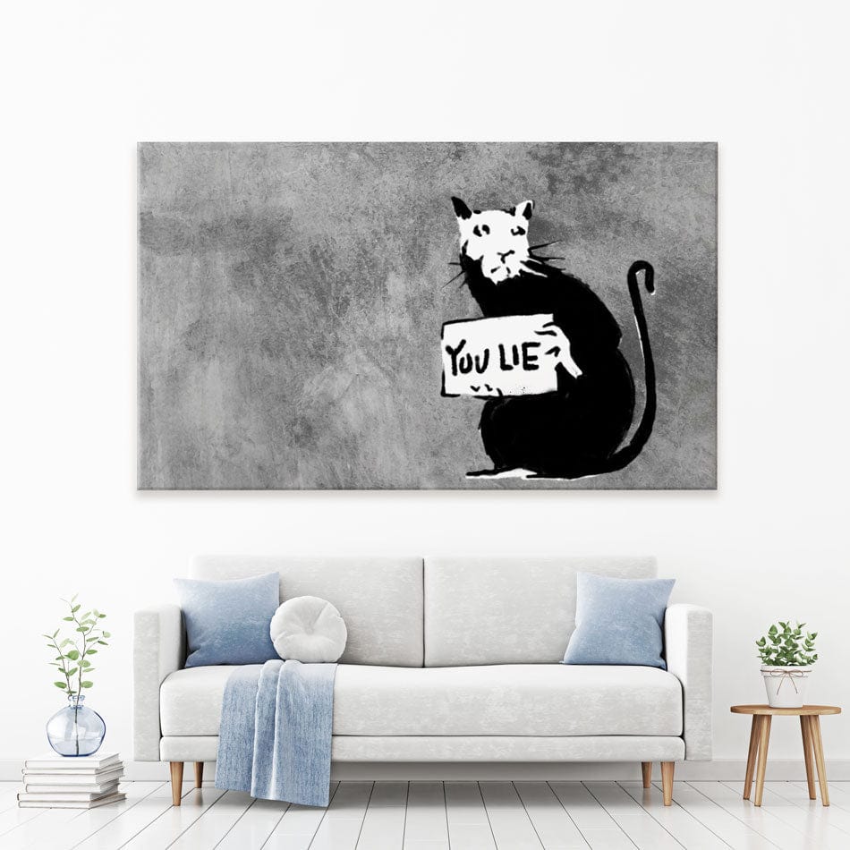 You Lie Rat Canvas Print wall art product Banksy