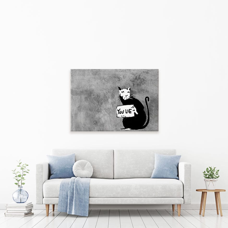 You Lie Rat Canvas Print wall art product Banksy