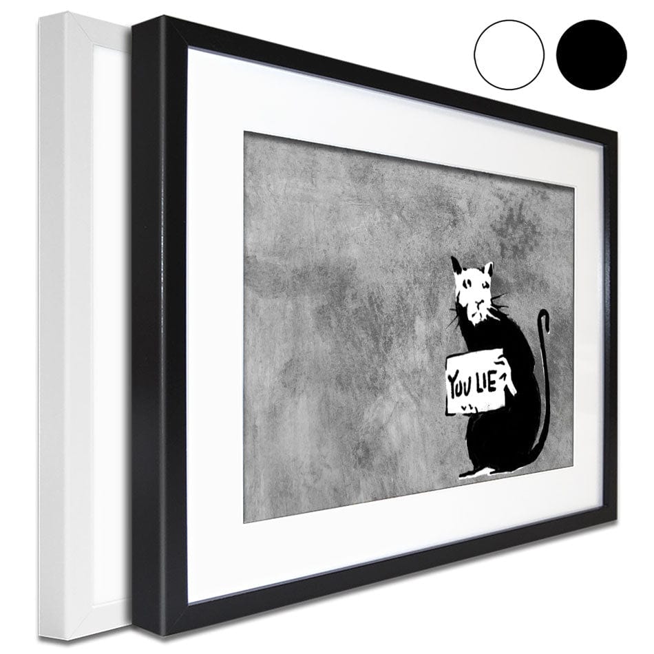 You Lie Rat Framed Art Print wall art product Banksy